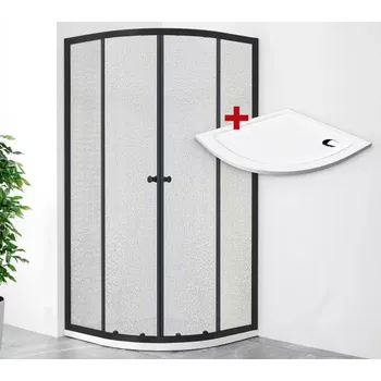 POINT BLACK ROCKY 90 Grape Čtvrtkruhový sprchový kout s mramorovou vaničkou