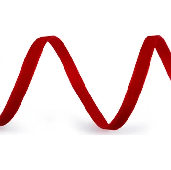 Stuha Sametová stuha šíře 7 mm červená 45 m