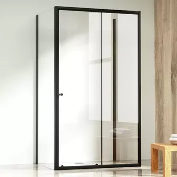 NICOL COMBI II Black 90x120x90 Čiré Sprchový kout s posuvnými dveřmi