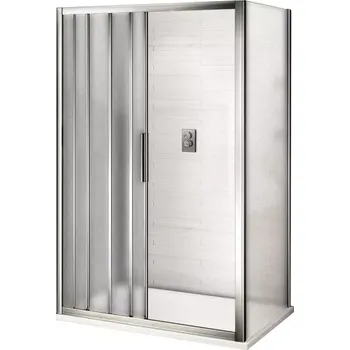 AFTER COMBI 100x80 Grape Sprchový kout s třídílnými posuvnými dveřmi a pevnou bočnicí