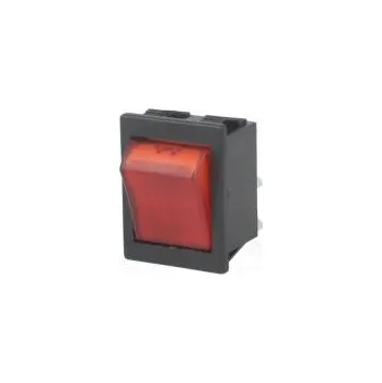 vypínač ROCKER DPST pol 2 OFF-ON 16A/250VAC červená doutnavka 250V