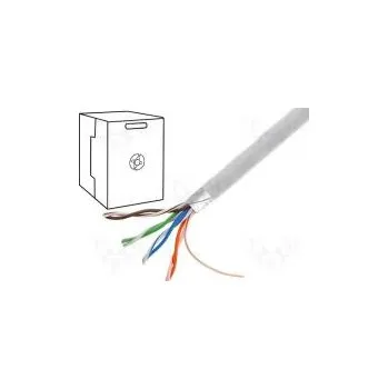 elektrický kabel Vodič F/UTP 5e drát CCA 4x2x0,5mm PVC šedá 305m Økab 5,6mm