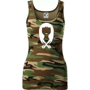 Dámské tričko Dámská kadeřnice - Dámské Maskáčové tílko - S ( Hnědý maskáč )