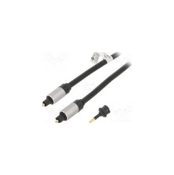 Audio kabel Kabel Toslink vidlice,z obou stran 5m Povrch zlacený černá