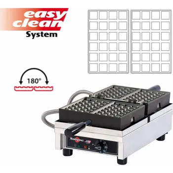 Vaflovač Vaflovač jednoduchý elektrický Krampouz EasyClean, sklopný 180°, madlo I, 4x6 Brusel