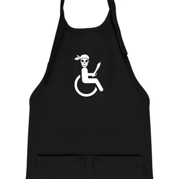 Kuchyňská zástěra Pirát vozíčkář - Dětská zástěra na vaření - Univerzální velikost ( Černá )