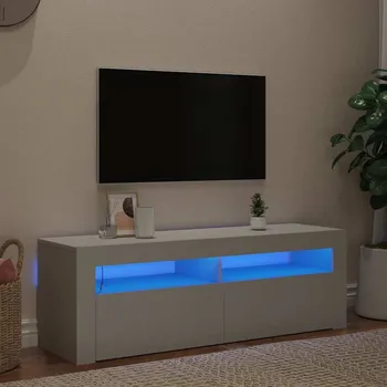Televizní stolek vidaXL TV skříňka s LED osvětlením 120x35x40 cm [804315] Barva: Bílá