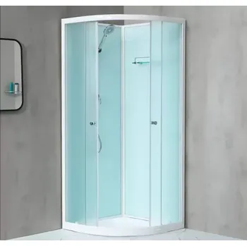 NOTRE ROCKY 100 BÍLÝ Sprchový box čtvrtkruhový s mramorovou vaničkou