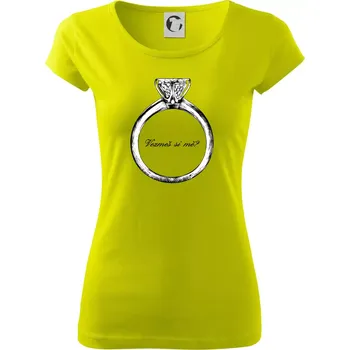 Dámské tričko Vezmeš si mě? - Dámské triko Pure - M ( Limetková )