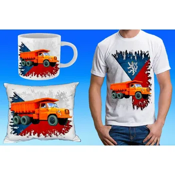 Pánské tričko dárkový set nákladní auto České výroby 148 II pánské XL (při koupi setu ušetříte)