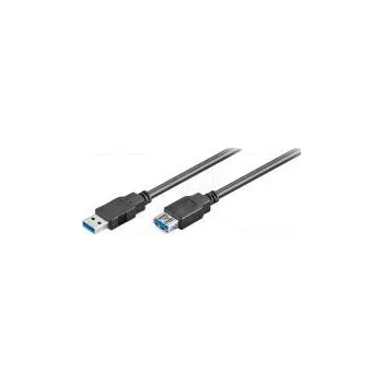 Elektrická zásuvka Kabel USB 3.0 USB A zásuvka, USB A vidlice 3m černá Žíla Cu