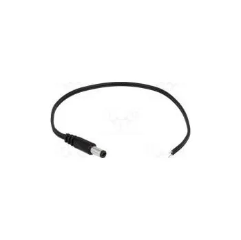 elektrický kabel Kabel vodiče,DC 5,5/2,1 zástrčka přímý 0,5mm2 černá 0,2m