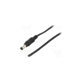 Napájecí kabel Kabel vodiče,DC 5,5/2,1 zástrčka přímý 0,5mm2 černá 1,5m