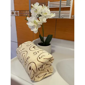 Osuška Top textil Rychleschnoucí osuška Smile 70x140 cm béžová