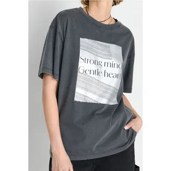 Dámské tričko Sinsay - Tričko s potiskem - šedá - 480FG-90X - 480FG-90X-L