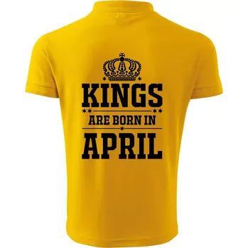 Pánská košile Kings are born in April - Polokošile pánská Pique Polo 203 - 3XL ( Žlutá )