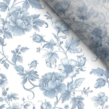 Měkký tyl blue flowers