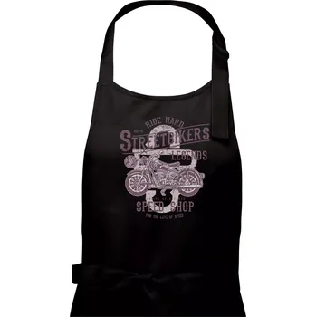 Kuchyňská zástěra Street Bikers - Pánská zástěra na vaření - Univerzální velikost ( Černá )