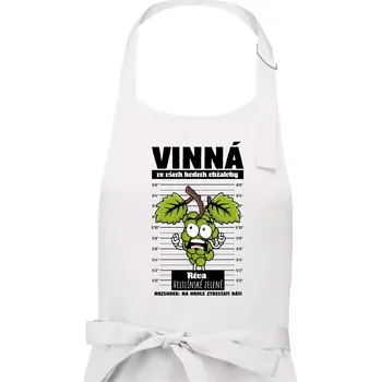 Kuchyňská zástěra Vinná réva odsouzena Veltlínské zelené - Dámská zástěra na vaření - Univerzální velikost ( Bílá )