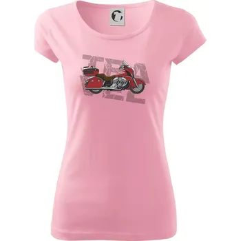 Dámské tričko Cestovní motorka Amerika červená - Dámské triko Pure - XS ( Růžová )