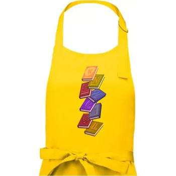 Kuchyňská zástěra Knihomol letící knihy - Pánská zástěra na vaření - Univerzální velikost ( Žlutá )