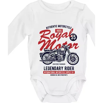 Royal Motor - Body kojenecké s dlouhým rukávem - Dlouhý r. do 3 měs ( Bílá )