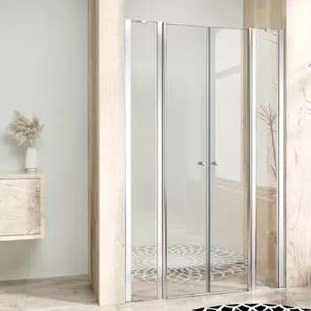 Sprchové dveře BETA LINE II Chrom 145 Čiré Sprchové dveře dvoukřídlé s pevnými stěnami v rovině