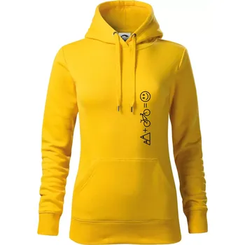 Dámská mikina Hory kolo úsměv - Mikina dámská Cape s kapucí - XS ( Žlutá )