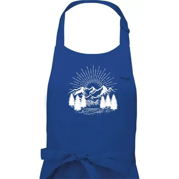 Kuchyňská zástěra Hory a les - Pánská zástěra na vaření - Univerzální velikost ( Královská modrá )