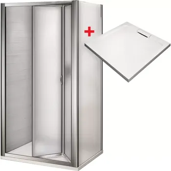 WRITE HARD 90x90 Grape Sprchový kout se zalamovacími dveřmi a mramorovou vaničkou