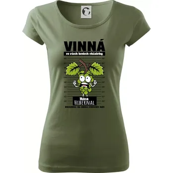 Dámské tričko Vinná réva odsouzena Hibernal - Dámské triko Pure - XL ( Khaki )