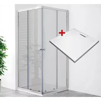 POINT Q HARD 80 Clear Čtvercový sprchový kout s mramorovou vaničkou