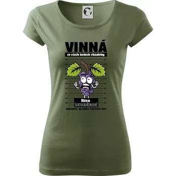 Dámské tričko Vinná réva odsouzena Svatovavřinecké - Dámské triko Pure - S ( Khaki )