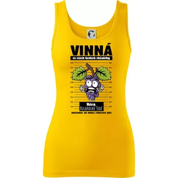 Dámské tričko Vinná réva odsouzena Rulandské šedé - Dámské tílko - S ( Žlutá )
