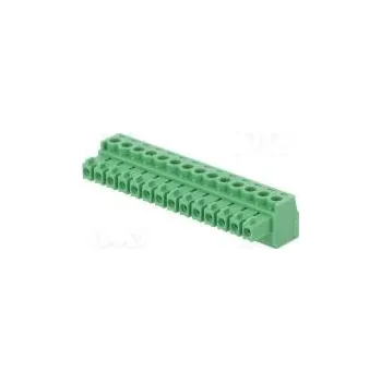 Rozpojovací svorkovnice 3,81mm póly 14 přímý zástrčka zelená