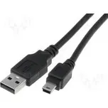 Kabel USB 2.0 USB A vidlice, USB B mini vidlice niklovaný 1m