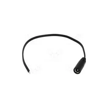 Napájecí kabel Kabel vodiče,DC 5,5/2,5 zásuvka přímý 0,5mm2 černá 1,5m