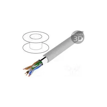 elektrický kabel Vodič BiTLAN,F/UTP 6 přenos dat drát Cu 4x2x23AWG PVC šedá