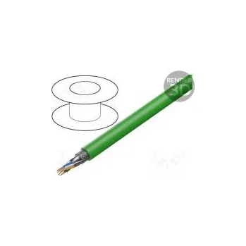 elektrický kabel Vodič ETHERLINE® Cat.7,S/FTP 7 drát Cu 4x2x23AWG PVC zelená