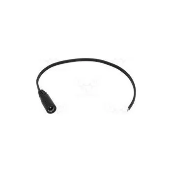 Napájecí kabel Kabel vodiče,DC 5,5/2,1 zásuvka přímý 0,5mm2 černá 0,2m