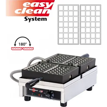 Vaflovač Vaflovač jednoduchý elektrický Krampouz EasyClean, sklopný 180°, madlo I, 4x7 Lutych