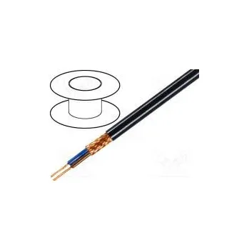 elektrický kabel Vodič 2x0,25mm2 tienený,opletení z měděných drátů černá 49V