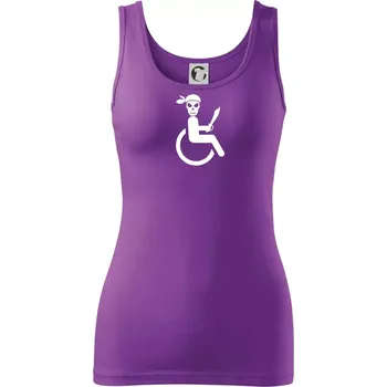 Dámské tričko Pirát vozíčkář - Dámské tílko - XL ( Fialová )