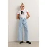 DŽÍNY KARL LAGERFELD KL X DISNEY WIDE LEG DENIM PANTS LIGHT BLUE DENIM