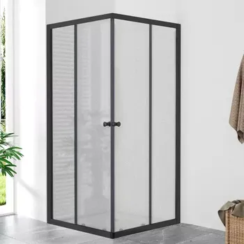 POINT Q BLACK 80x80 Grape Čtvercová sprchová zástěna