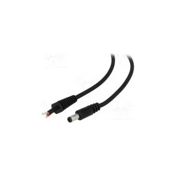 elektrický kabel Kabel vodiče,DC 5,5/2,1 zástrčka přímý 1mm2 černá 1,5m