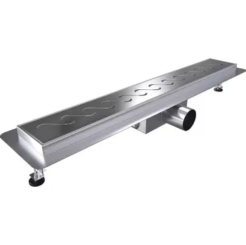 Odvodňovací žlab W-DRAINWELL 100 Chrom Odtokový podlahový žlab, vlnky