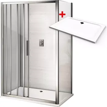 AFTER ROCKY 100x80 Clear Sprchový kout s mramorovou vaničkou