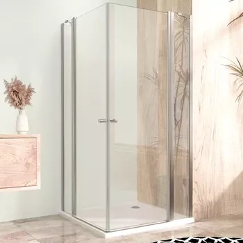 Sprchová zástěna 95x95, čtvercová, čirá, chrom(80+20/80+20) - ALFA LINE DUE