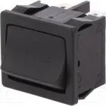ROCKER DP3T pol 3 ON-OFF-ON 6A/250VAC černá IP40 není 100mΩ